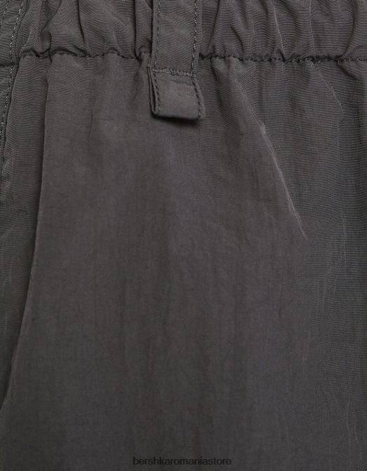 Bershka femei fusta midi din nailon gri Z86D1672 îmbrăcăminte