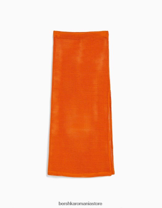 Bershka femei fusta midi din plasa portocale Z86D1642 îmbrăcăminte