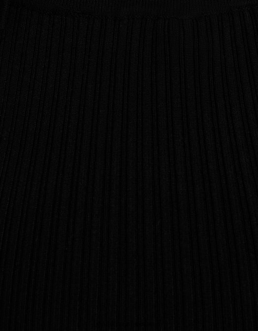 Bershka femei fusta midi din tricot cu nervuri negru Z86D956 îmbrăcăminte