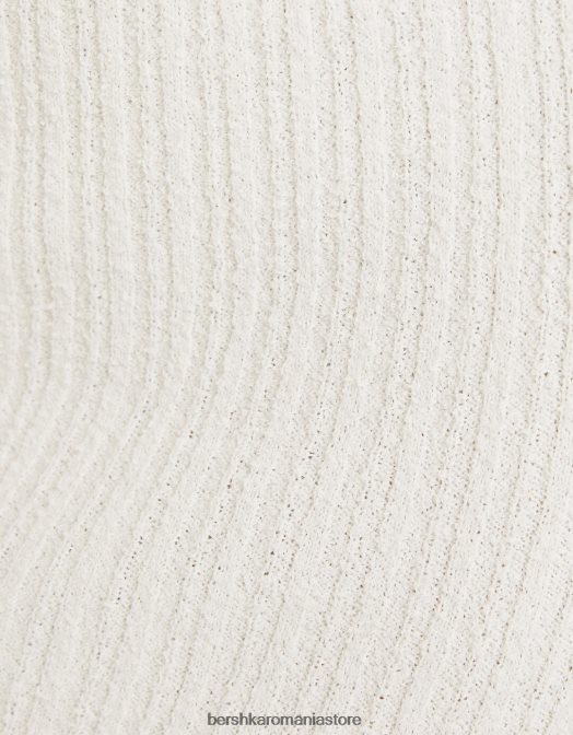 Bershka femei fusta midi din tricot rustic cremă Z86D954 îmbrăcăminte