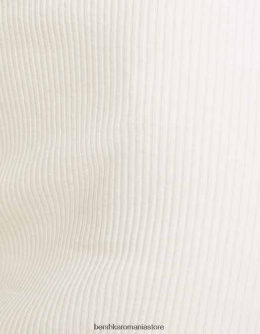 Bershka femei fusta mini cu nervuri cremă Z86D1651 îmbrăcăminte