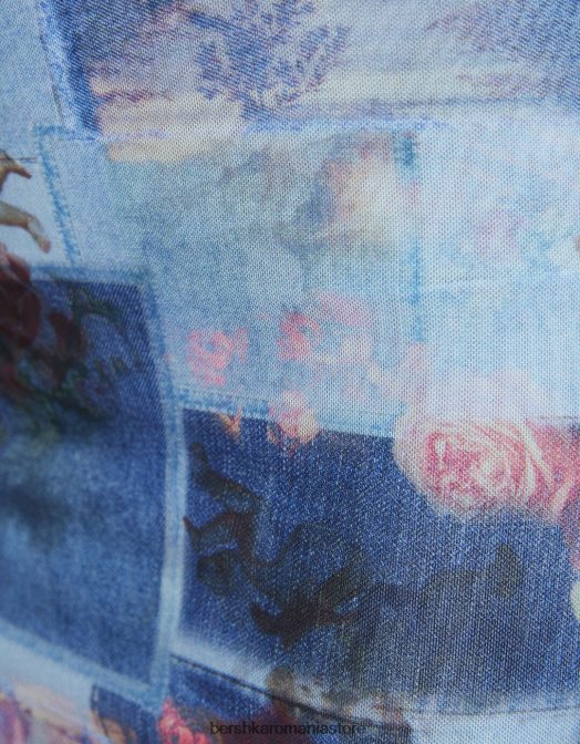 Bershka femei fusta mini cu plasa imprimata alte Z86D1673 îmbrăcăminte