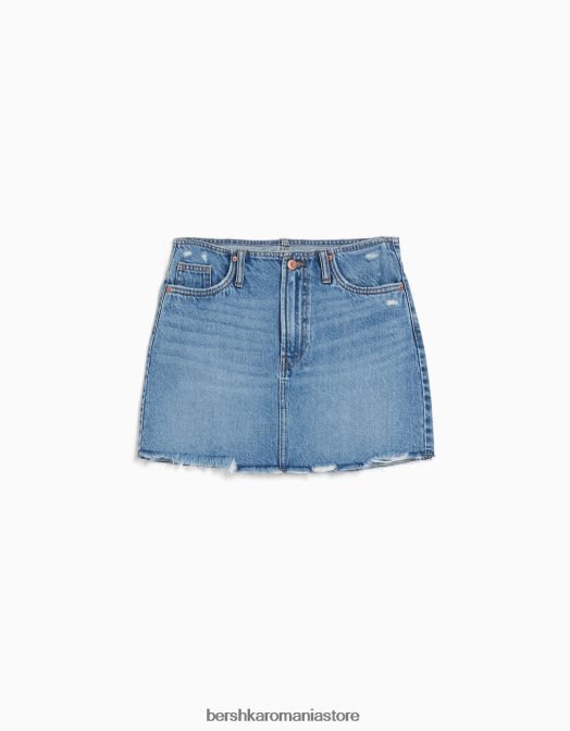 Bershka femei fusta mini denim vintage albastru Z86D1648 îmbrăcăminte
