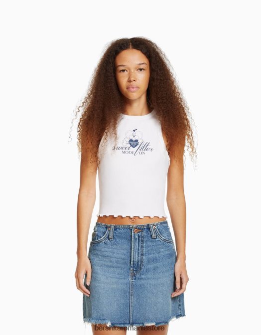 Bershka femei fusta mini denim vintage albastru Z86D4052 îmbrăcăminte