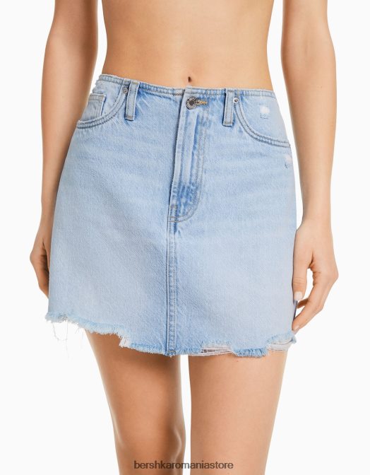 Bershka femei fusta mini denim vintage albastru deschis Z86D1647 îmbrăcăminte