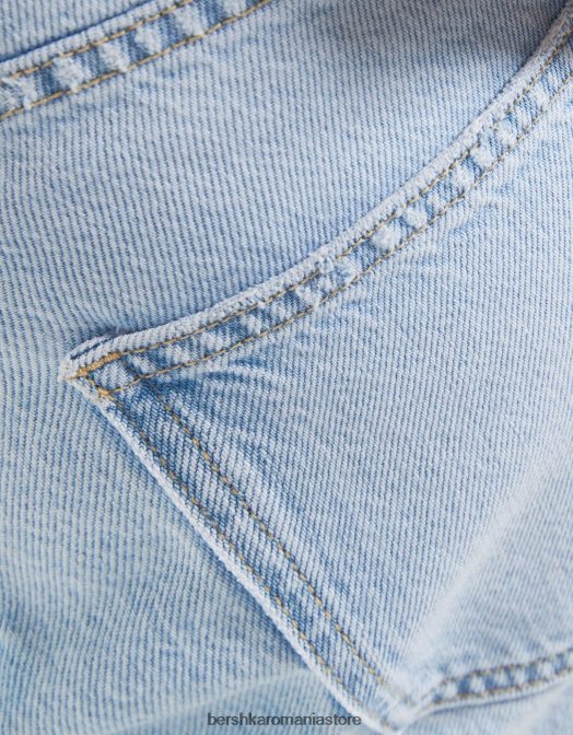 Bershka femei fusta mini denim vintage albastru deschis Z86D1647 îmbrăcăminte