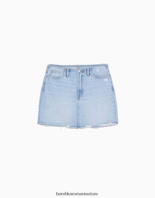 Bershka femei fusta mini denim vintage albastru deschis Z86D4055 îmbrăcăminte