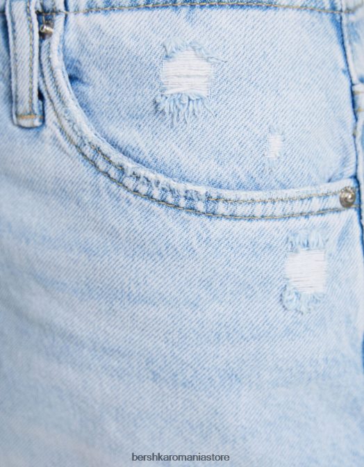 Bershka femei fusta mini denim vintage albastru deschis Z86D4055 îmbrăcăminte