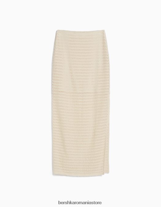 Bershka femei fusta rustica crosetata midi bej Z86D977 îmbrăcăminte