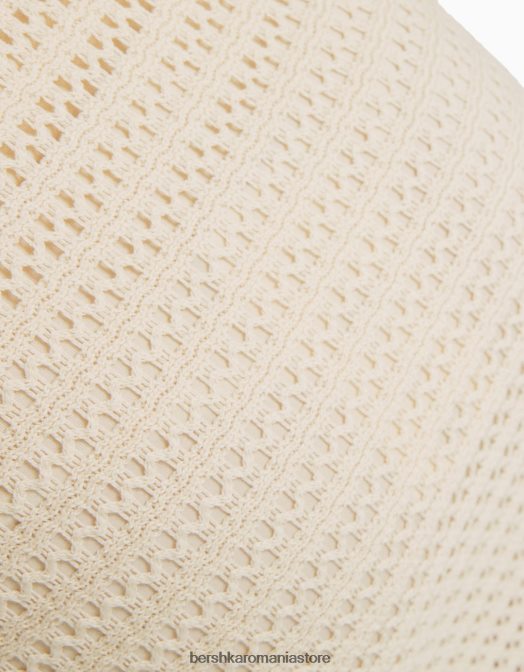 Bershka femei fusta rustica crosetata midi bej Z86D977 îmbrăcăminte