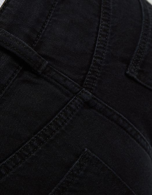 Bershka femei blugi cargo drepte negru Z86D1352 îmbrăcăminte