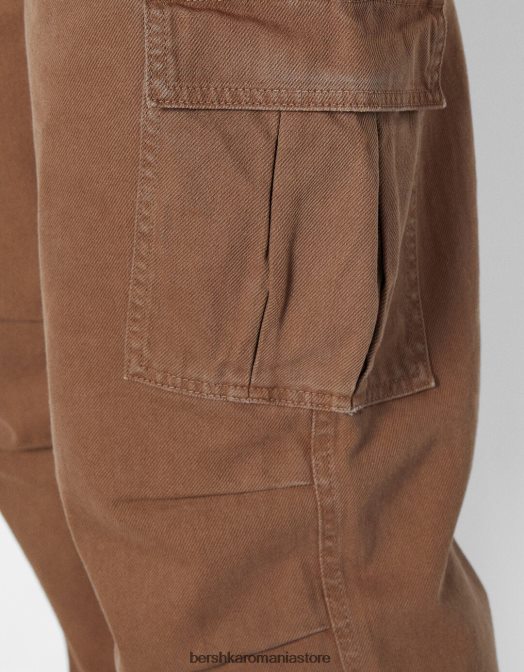 Bershka femei blugi cargo parașuta maro Z86D1388 îmbrăcăminte