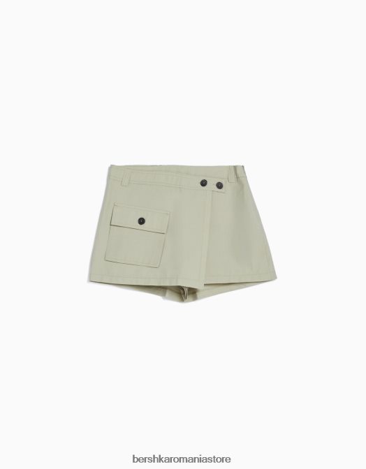 Bershka femei bluză de marfă wrap gri Z86D1389 îmbrăcăminte