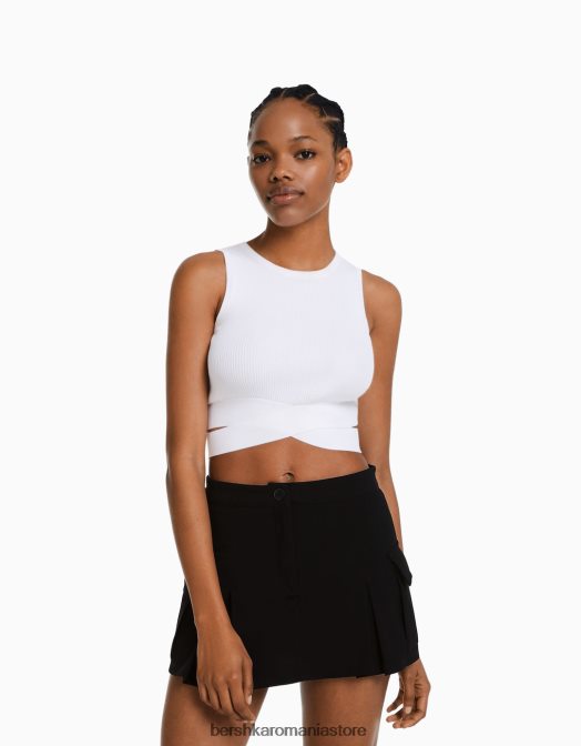 Bershka femei fustă cargo croită cu buzunare negru Z86D1367 îmbrăcăminte