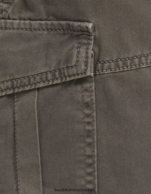 Bershka femei fustă mini cargo din bumbac gri inchis Z86D1369 îmbrăcăminte