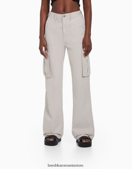 Bershka femei pantaloni cargo ajustabili cu ajustare dreaptă exclusiv Z86D1283 îmbrăcăminte