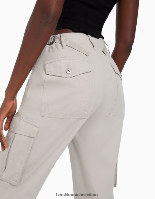 Bershka femei pantaloni cargo ajustabili cu ajustare dreaptă exclusiv Z86D1283 îmbrăcăminte
