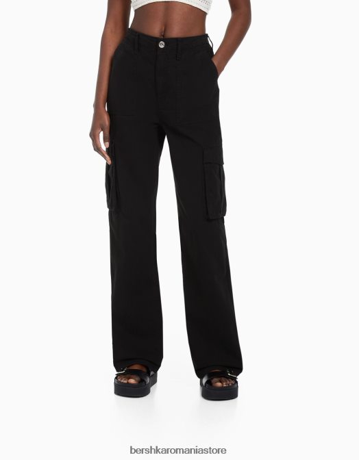 Bershka femei pantaloni cargo ajustabili cu ajustare dreaptă exclusiv Z86D1286 îmbrăcăminte