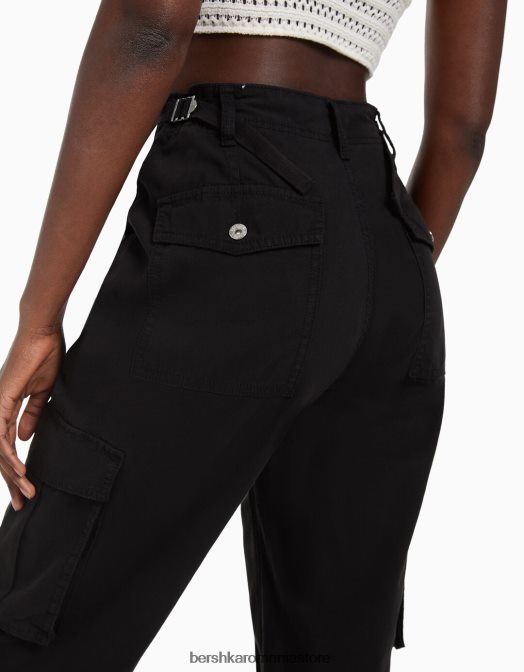 Bershka femei pantaloni cargo ajustabili cu ajustare dreaptă exclusiv Z86D1286 îmbrăcăminte