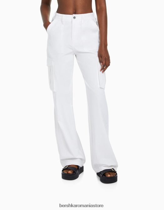Bershka femei pantaloni cargo ajustabili cu ajustare dreaptă exclusiv Z86D1288 îmbrăcăminte