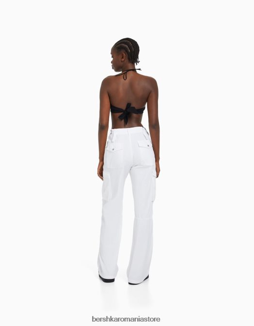 Bershka femei pantaloni cargo ajustabili cu ajustare dreaptă exclusiv Z86D1288 îmbrăcăminte