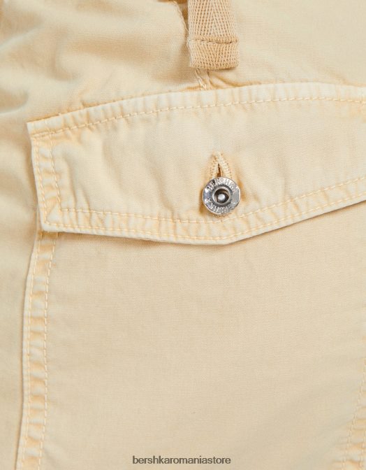 Bershka femei pantaloni cargo ajustabili cu ajustare dreaptă nisip Z86D1287 îmbrăcăminte