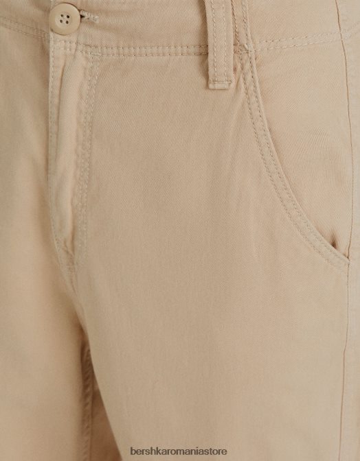 Bershka femei pantaloni cargo ajustabili cu buzunare multiple cămilă Z86D1289 îmbrăcăminte