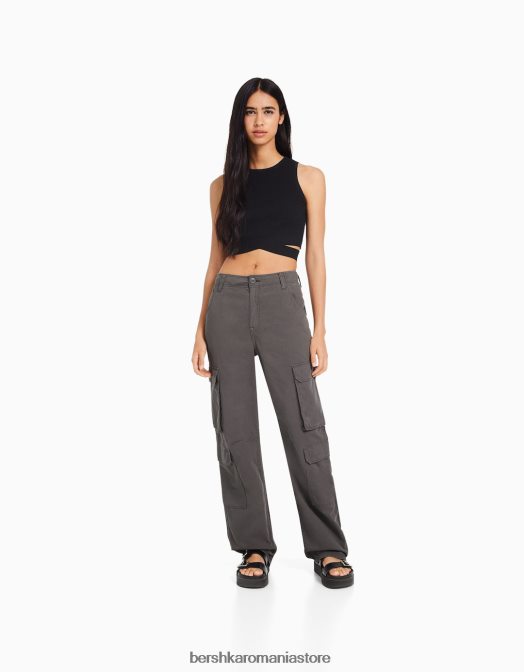 Bershka femei pantaloni cargo ajustabili cu buzunare multiple exclusiv Z86D1293 îmbrăcăminte