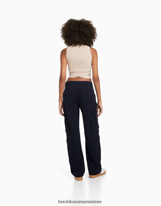 Bershka femei pantaloni cargo ajustabili cu buzunare multiple exclusiv Z86D1323 îmbrăcăminte