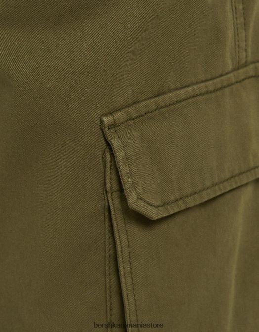Bershka femei pantaloni cargo ajustabili cu buzunare multiple kaki Z86D1322 îmbrăcăminte