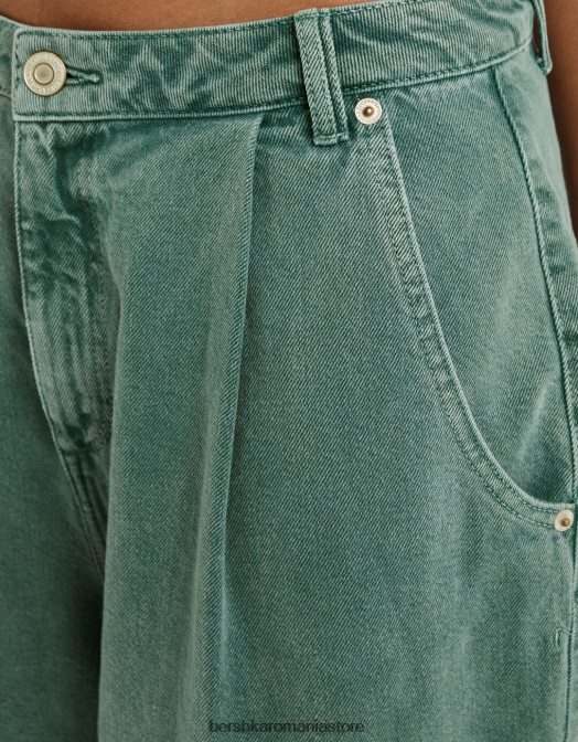 Bershka femei pantaloni cargo balloon fit kaki Z86D1358 îmbrăcăminte