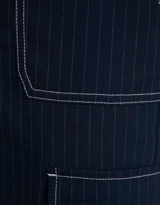 Bershka femei pantaloni cargo croiți cu dungi marina Z86D1348 îmbrăcăminte