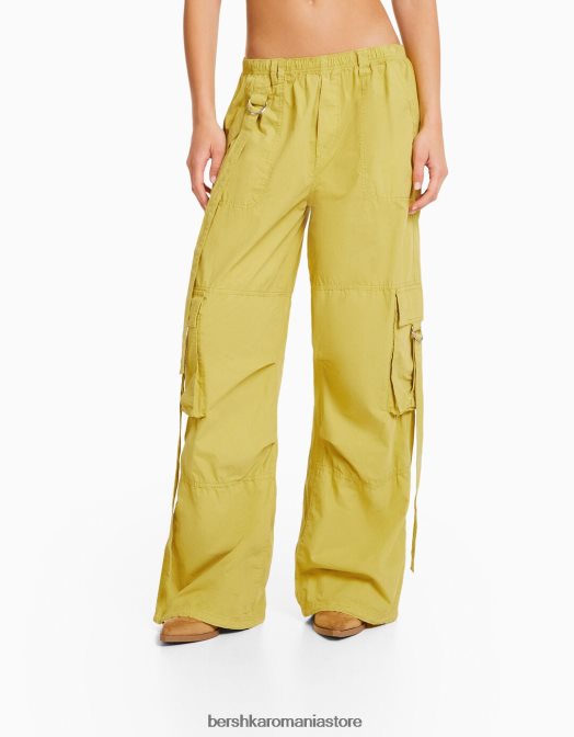 Bershka femei pantaloni cargo din twill caracatiță verde Z86D1328 îmbrăcăminte