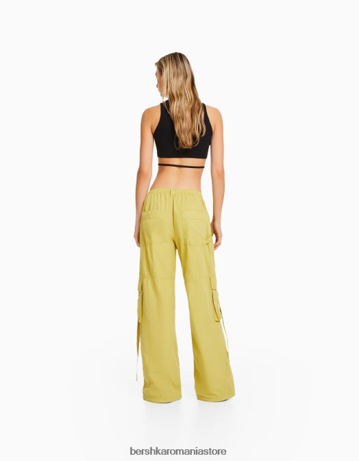 Bershka femei pantaloni cargo din twill caracatiță verde Z86D1328 îmbrăcăminte