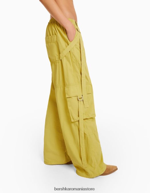 Bershka femei pantaloni cargo din twill caracatiță verde Z86D1328 îmbrăcăminte