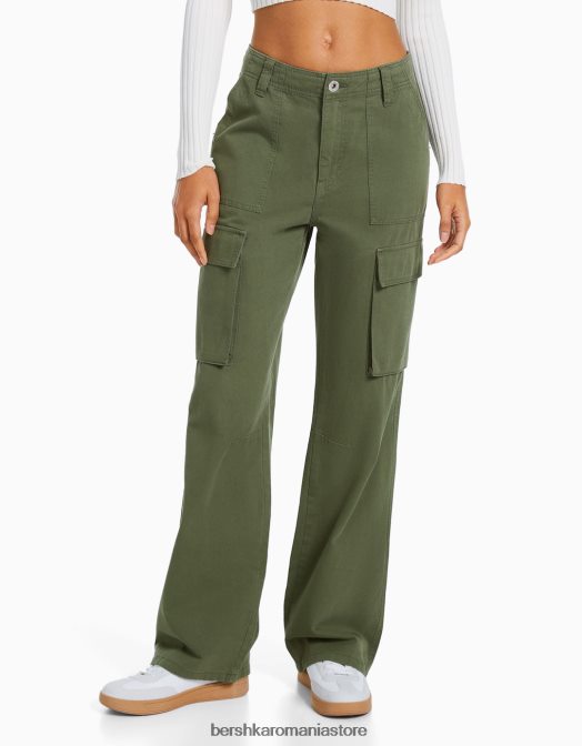 Bershka femei pantaloni cargo drepte exclusiv Z86D1306 îmbrăcăminte