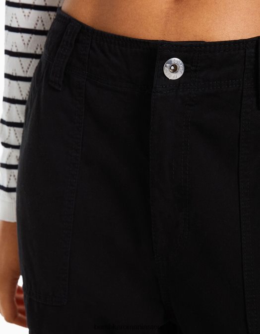 Bershka femei pantaloni cargo drepte negru Z86D1307 îmbrăcăminte