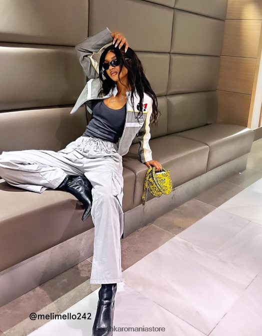 Bershka femei pantaloni cargo largi din nailon cu buzunare multiple exclusiv Z86D1333 îmbrăcăminte