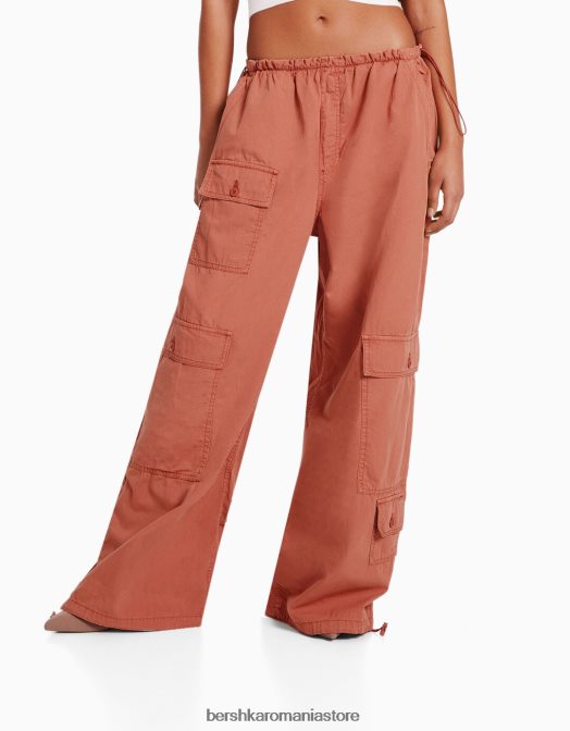Bershka femei pantaloni cargo parașuta roz Z86D1301 îmbrăcăminte