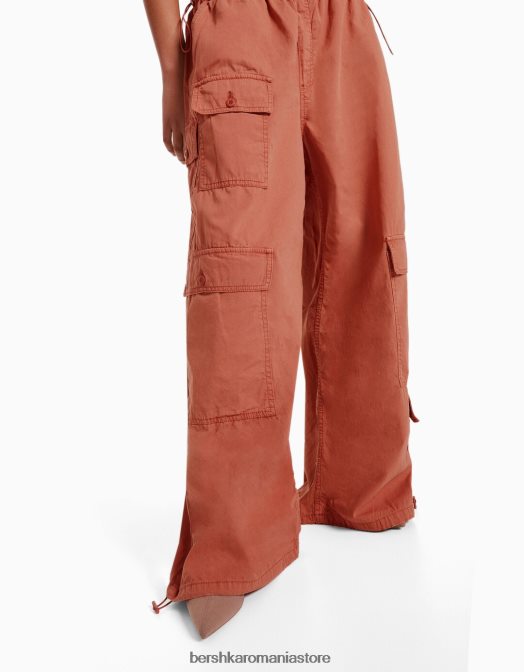 Bershka femei pantaloni cargo parașuta roz Z86D1301 îmbrăcăminte