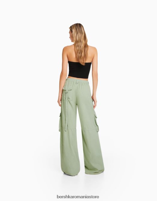Bershka femei pantaloni cargo rustic de caracatiță verde Z86D1308 îmbrăcăminte