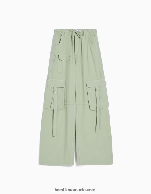 Bershka femei pantaloni cargo rustic de caracatiță verde Z86D1308 îmbrăcăminte