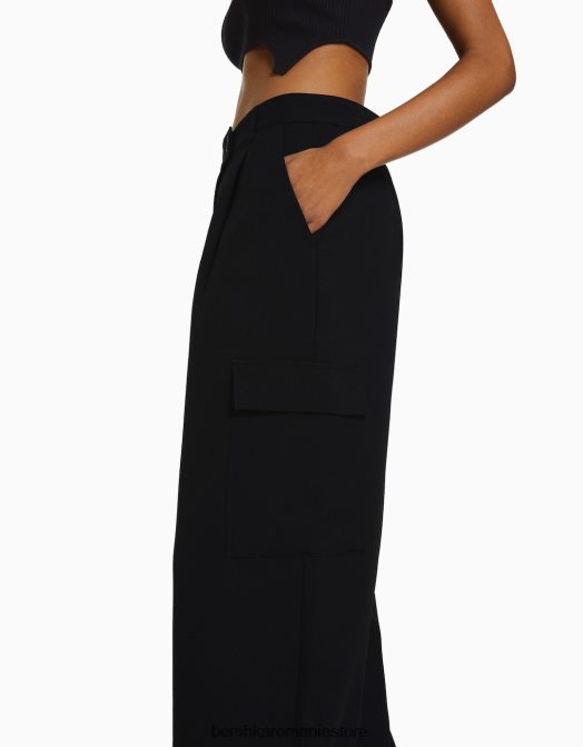 Bershka femei pantaloni de jogging cargo pe măsură negru Z86D1354 îmbrăcăminte