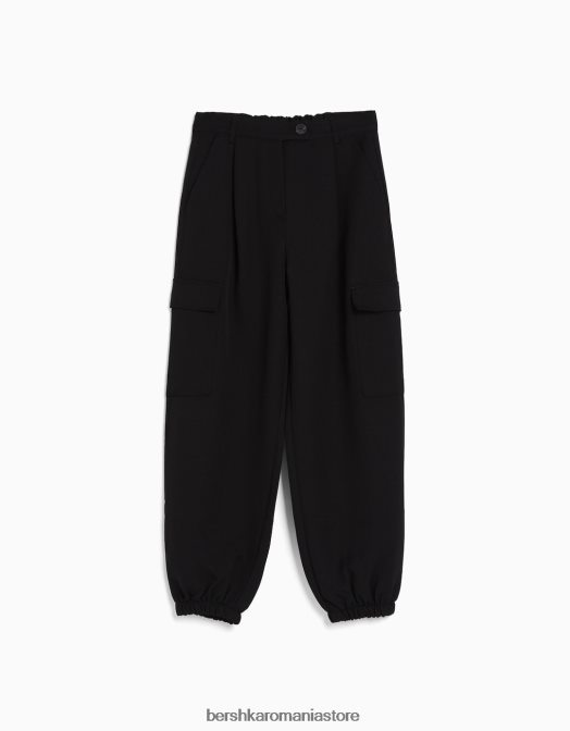 Bershka femei pantaloni de jogging cargo pe măsură negru Z86D1354 îmbrăcăminte