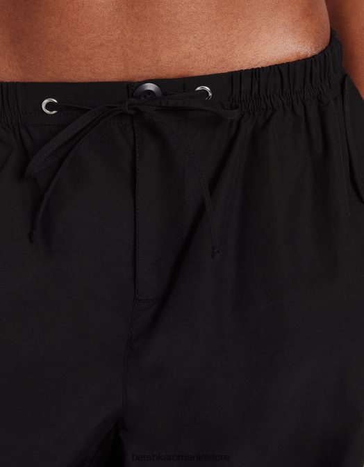 Bershka femei pantaloni de trening cargo cu parașuta din nailon artificial negru Z86D1310 îmbrăcăminte