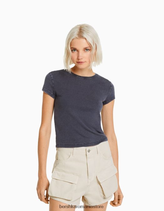 Bershka femei pantaloni scurți cargo din denim aproape alb Z86D1375 îmbrăcăminte