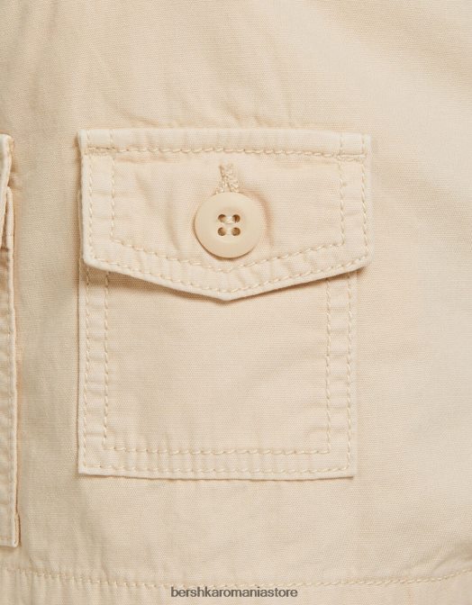 Bershka femei pantaloni scurți din bumbac multi-cargo nisip Z86D1383 îmbrăcăminte