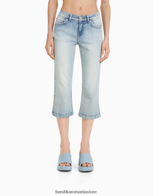 Bershka femei bermudă capri din denim albastru deschis Z86D1678 îmbrăcăminte