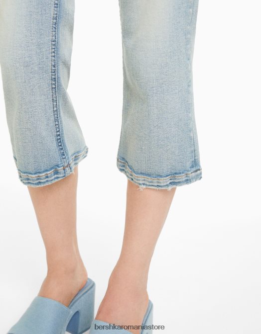 Bershka femei bermudă capri din denim albastru deschis Z86D1678 îmbrăcăminte