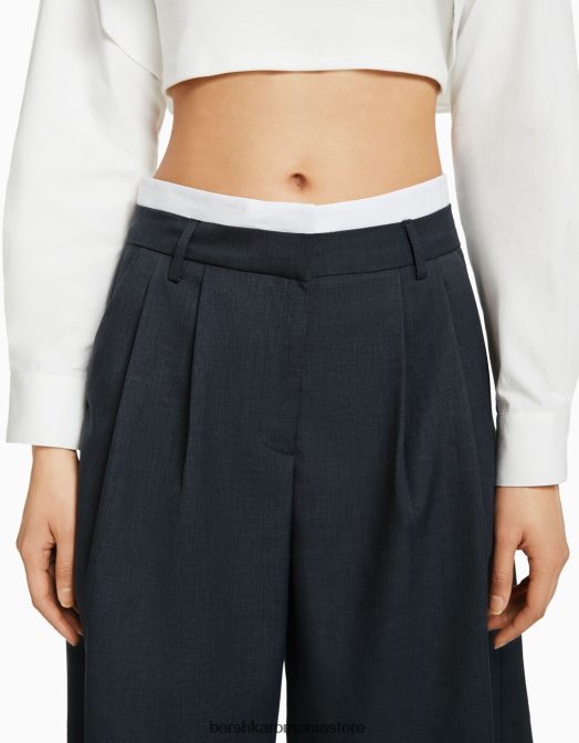 Bershka femei bermudă croită gri inchis Z86D1686 îmbrăcăminte